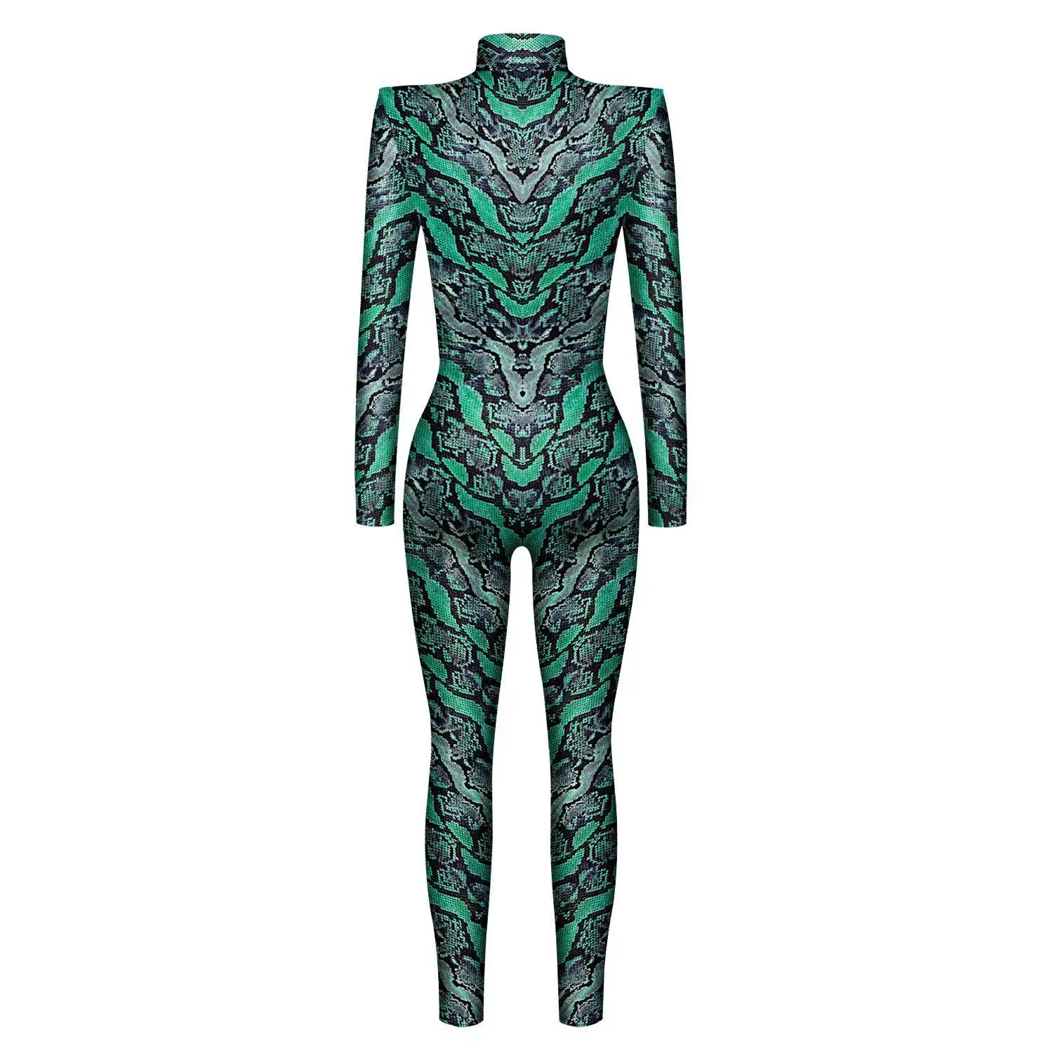 Damen Herren 3D-Gedruckter Tier-Schlangenschädel Cosplay-Bodysuit Erwachsenen-Halloween-Cosplay Zirkus-Radfahrer-Kostüm Karneval-Jumpsuit – Detail 14