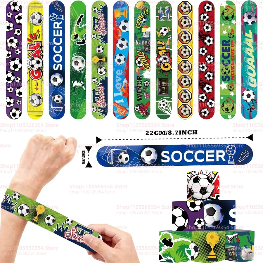 12/24/36 pièces Bracelets claquant de football, cadeaux et fournitures de fête, souvenirs d'anniversaire, décoration, récompenses pour la classe