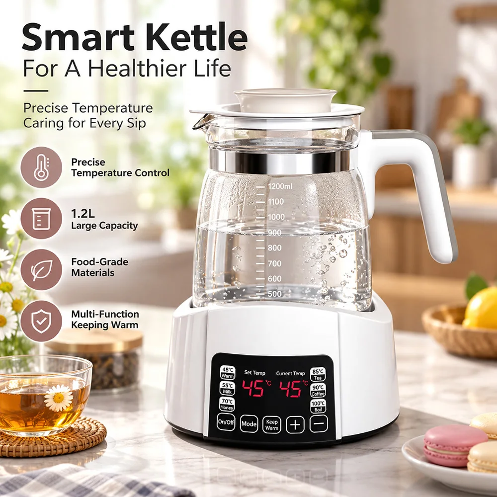 1.2L Infant Thermostatic Milk Regulator Kettle Hot Water Smart Insulation Pot  Automatic Milk Warming Warm Milk Milk Powder GL41