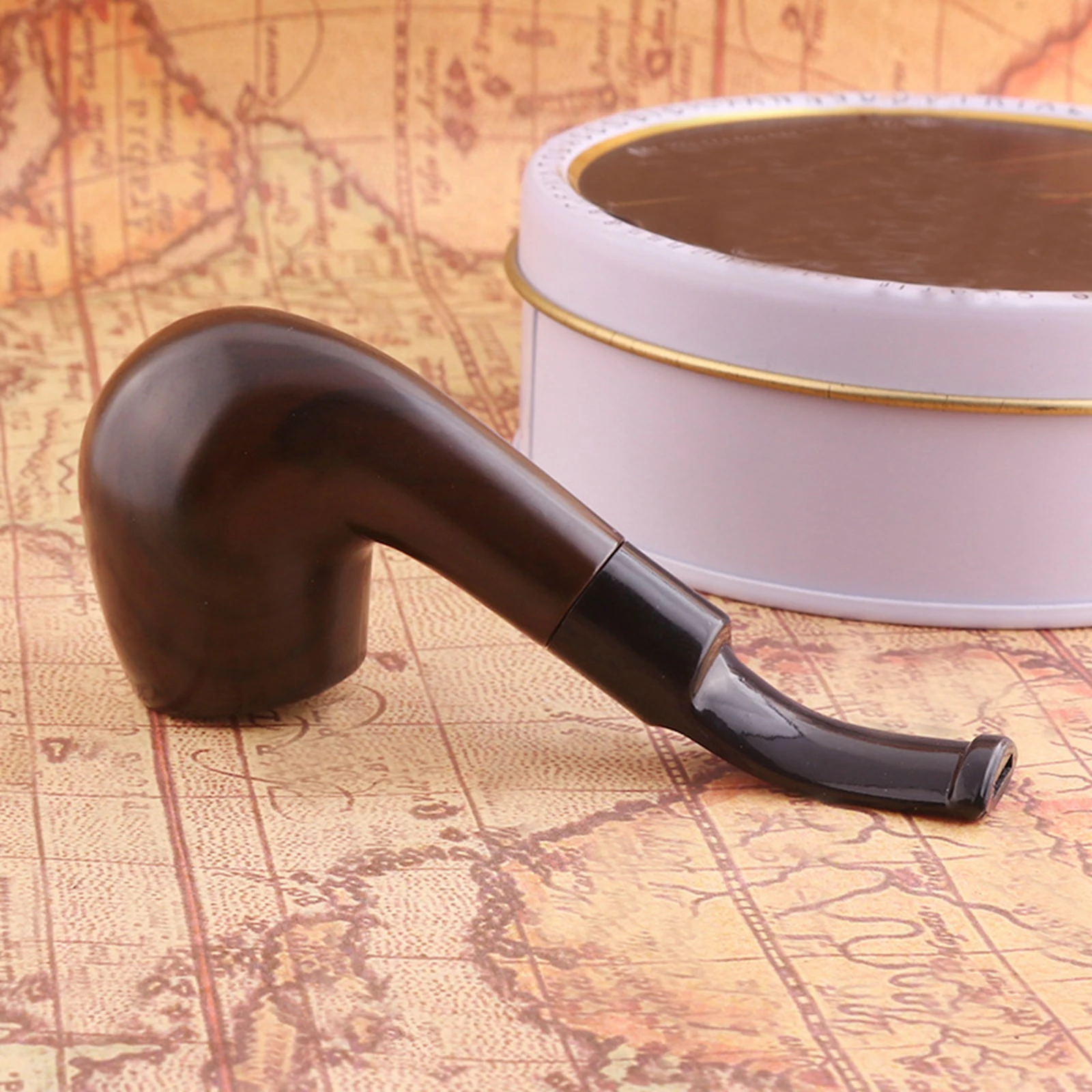 1pc Resin Wooden Mini Tobacco Pipe, Portable Vintage Style Short Stem Smoking Pipe for Men