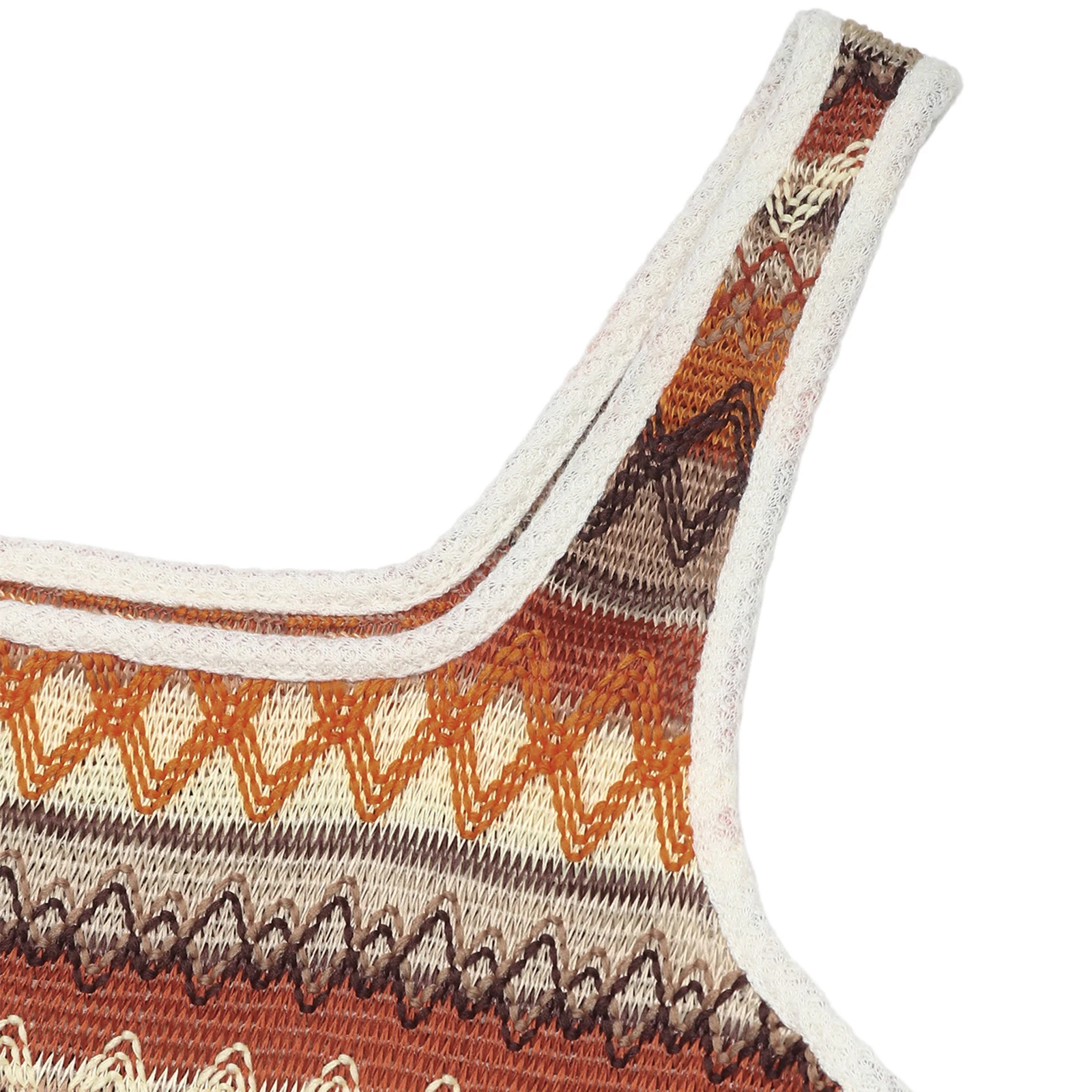 Abito da donna bohémien a righe geometriche, elegante abito lungo aderente senza maniche con scollo quadrato e spacco per l'estate