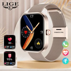 LIGE Smartwatch Women BT Call Full Touch Screen Luxury Men Sport Bracelet Lady Gift Waterproof Smartwatch For Android Phone IOS