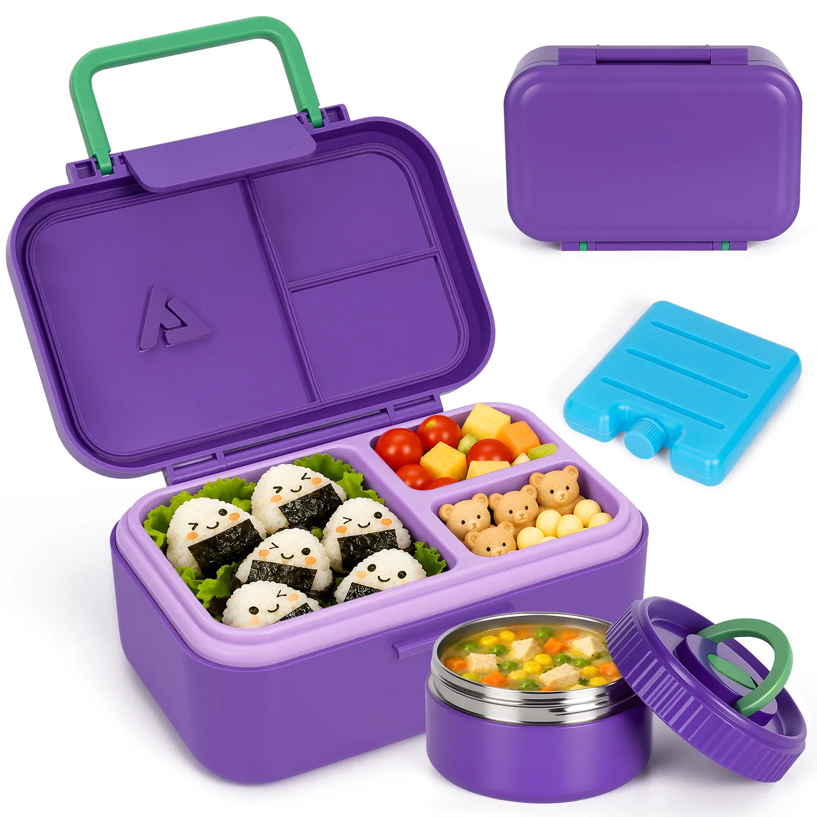 Mini Stainless Steel Soup Bowl Suitable 1set Children's Lunch Box Set with Heat Insulation and Food, Can Prevent Leakage