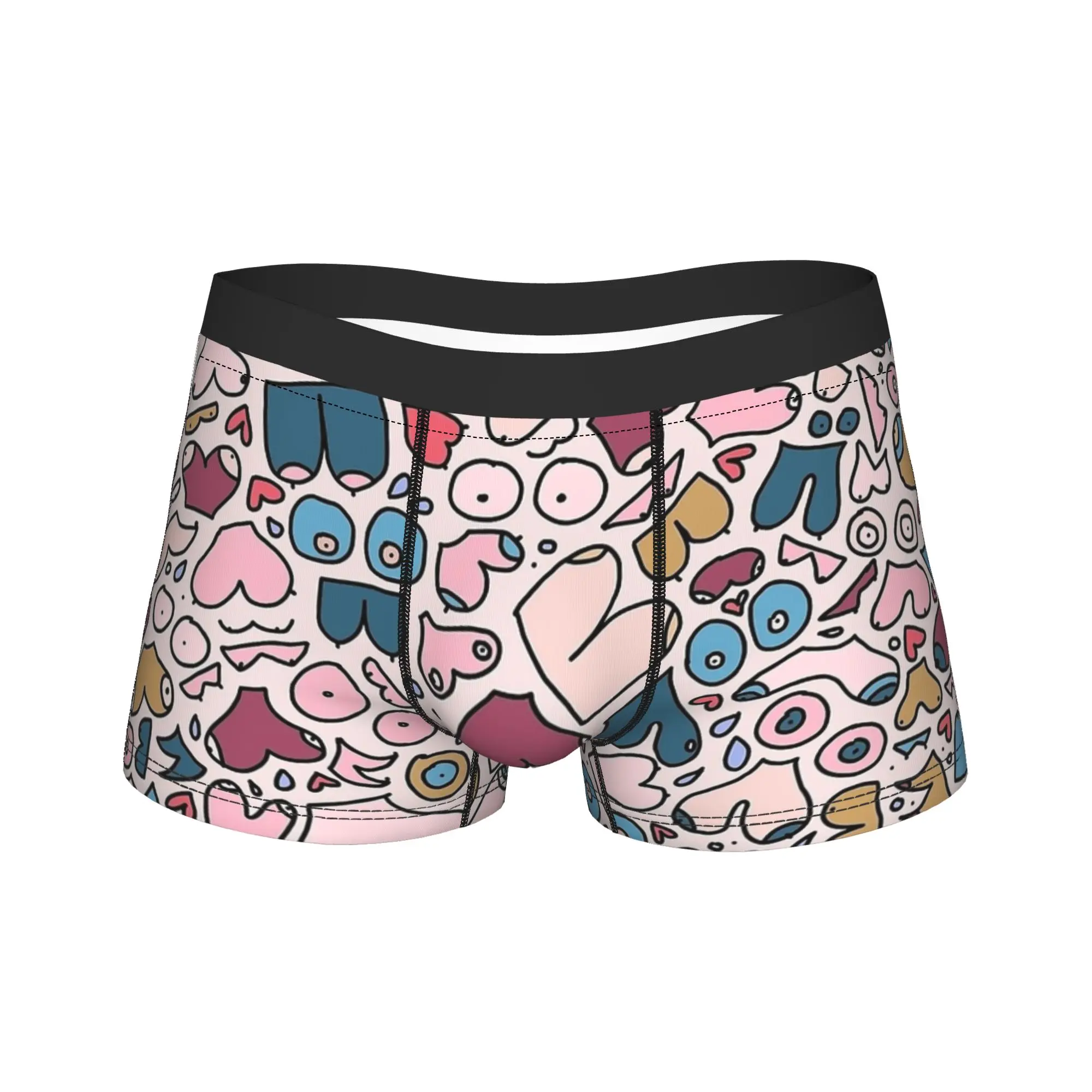 Boobies Modern Tit Pattern Underwear  Funny Underpants Custom Shorts Briefs For Man Pouch Plus Size Boxershorts
