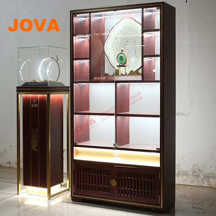 Professional Wine Display Stand Wooden Glass Water Bottle Rack Commercial Liquor Store Wine Cabinets