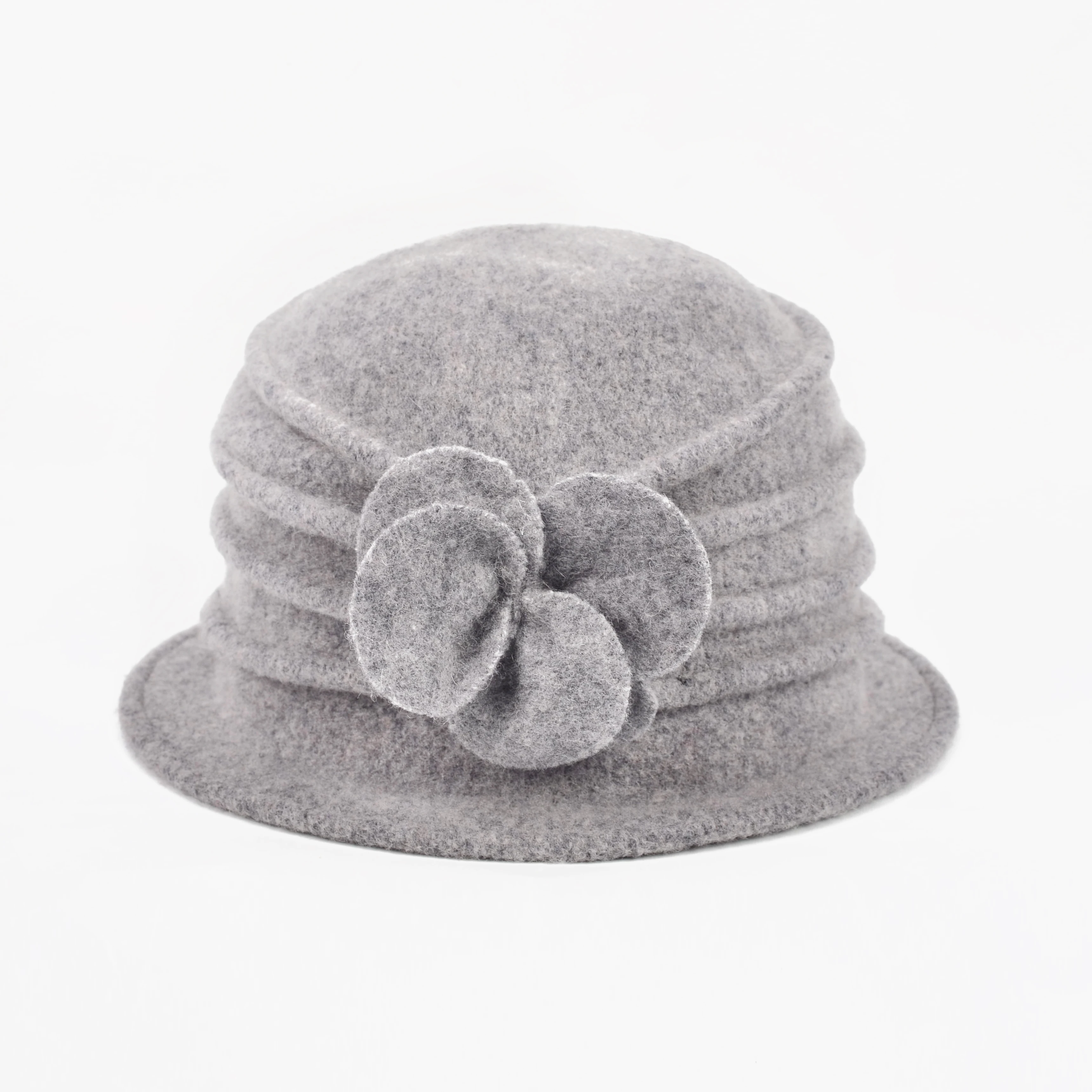 2022 Women Winter For Lady Warm Elegant Flowers Wool Beanie Hat With Fleece