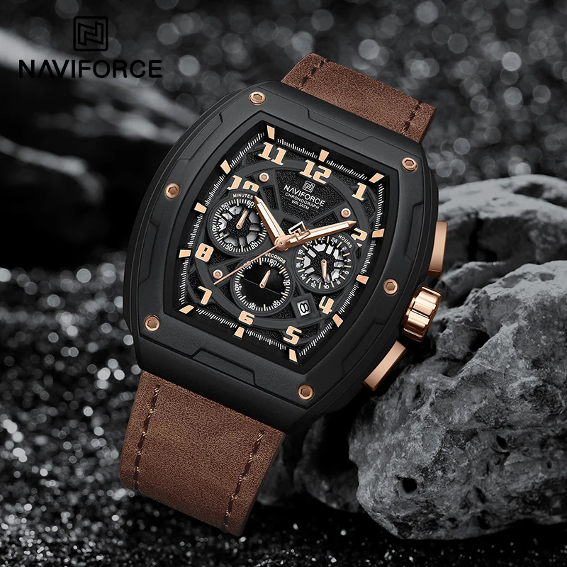 

Luxury Brand NAVIFORCE Military Sports Watches for Men 24 Hours and Date Display Window Man's Quartz Chronograph Wristwatch 2024