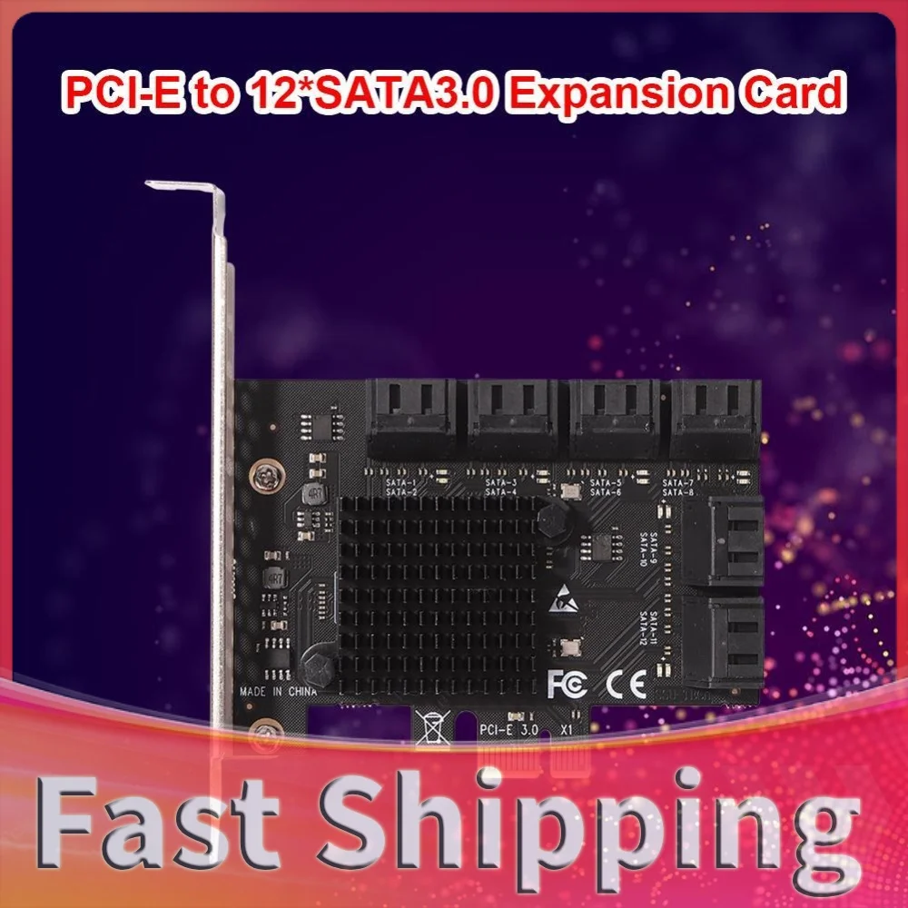 Controller Adapter Workstations Servers SA3112J PCIE Adapter 12 Port 6Gbps PCI-Express X1 to SATA 3.0 Expansion Card