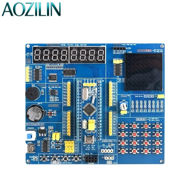 AOZILIN MCU Learning Development Kit Equipped With STM32F103C8T6 Chip For C Language Programming Experiment Controller Module