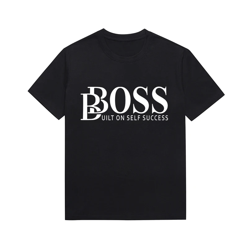 Bboss Uilt On Self Success Slogan Tee Black People Culture T-shirt Summer Unisex Tees Custom Top For Women