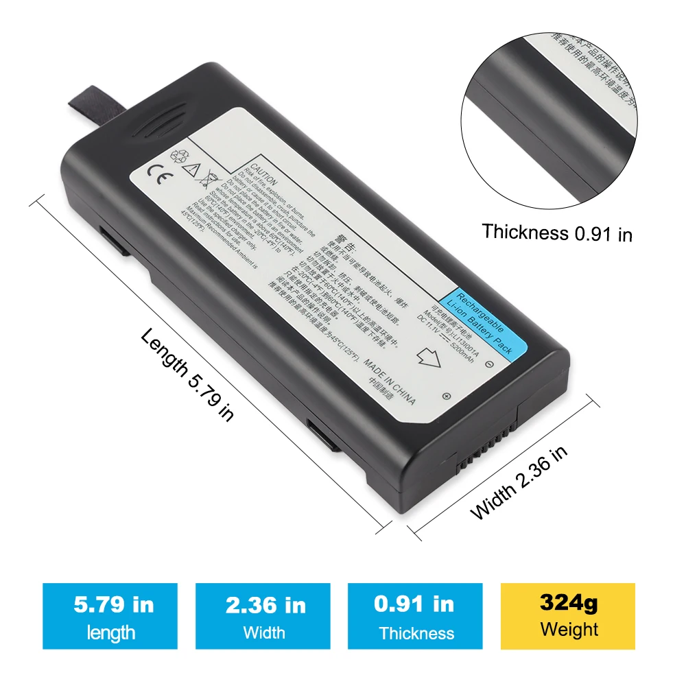 LI13I001A Ersatzbatterie für Mindray für IMEC8 IMEC10 IMEC12 EKG-Monitore IPM8 IPM10 IPM12 ePM10 ePM12 VS-600 VS-900 – Detail 2
