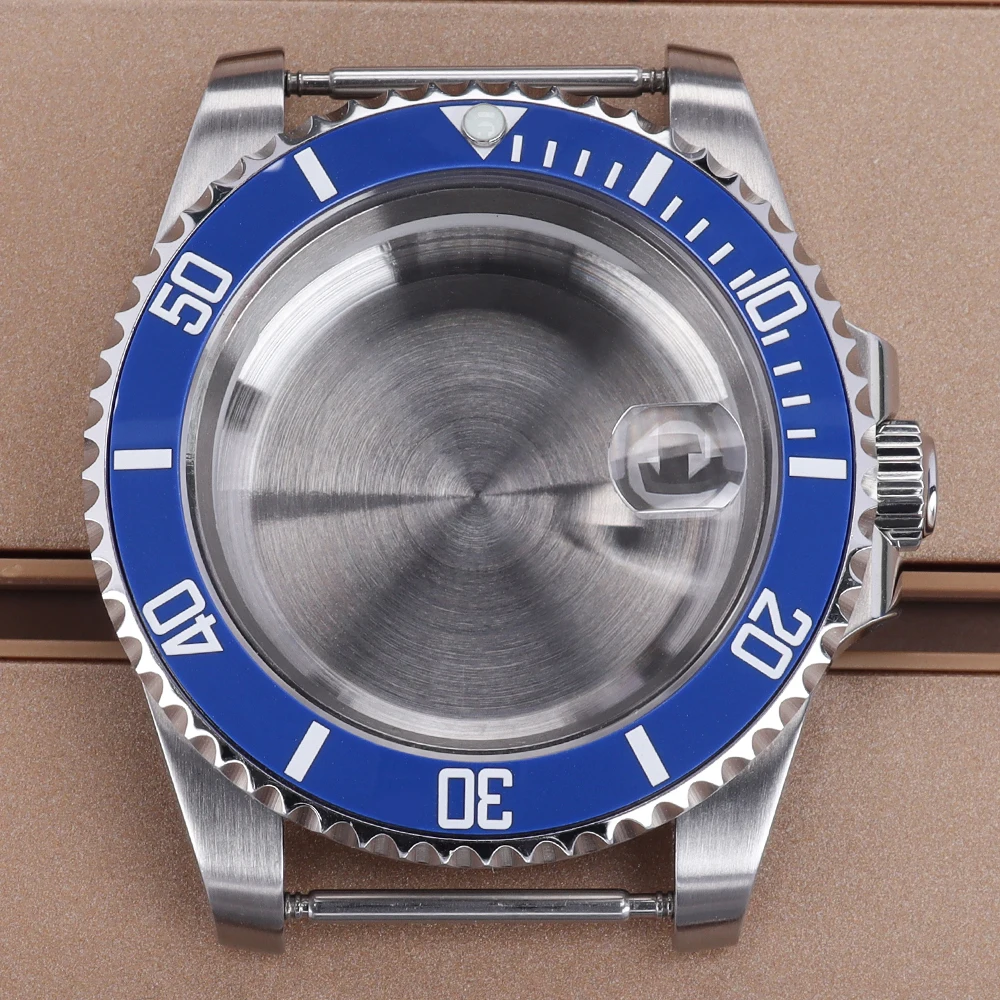 

40mm NH35 Diver Watch Case Ceramic Insert 120Click Bezel Sapphire For SUB NH35 NH36 NH38 NH34 Miyota8215 ETA2824 Movt 28.5mmDial