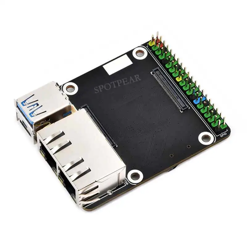 Raspberry Pi CM5 Compute Module Dual Gigabit Ethernet Port IO Expansion Board RJ45 ETH