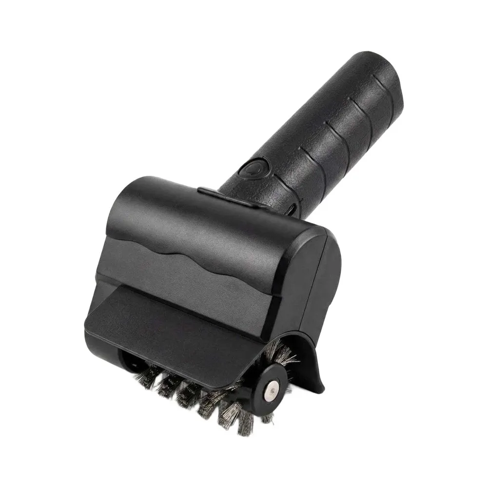 Rechargeable Wireless Electric Grill Brush with 350 RPM Stainless Steel Roller Bristles and Ergonomic Grip Design