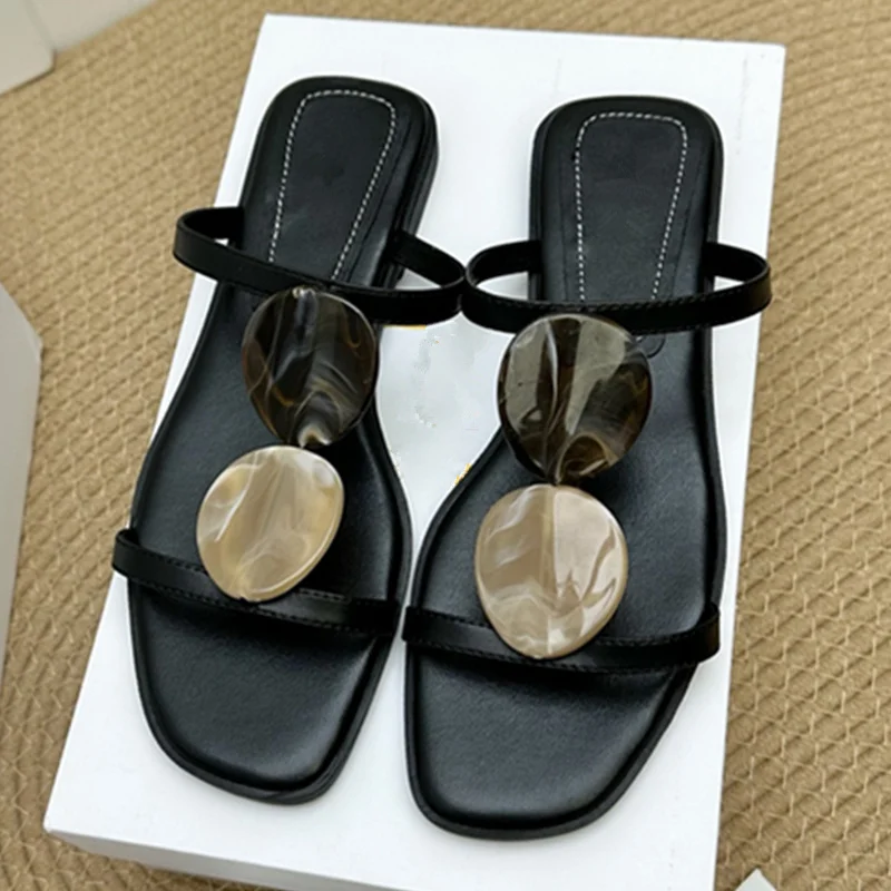 

Jenny & Dave/летние сандалии во французском стиле ретро, минималистичные модные дышащие римские туфли с открытым носком для ленивых отпуска, женские сандалии