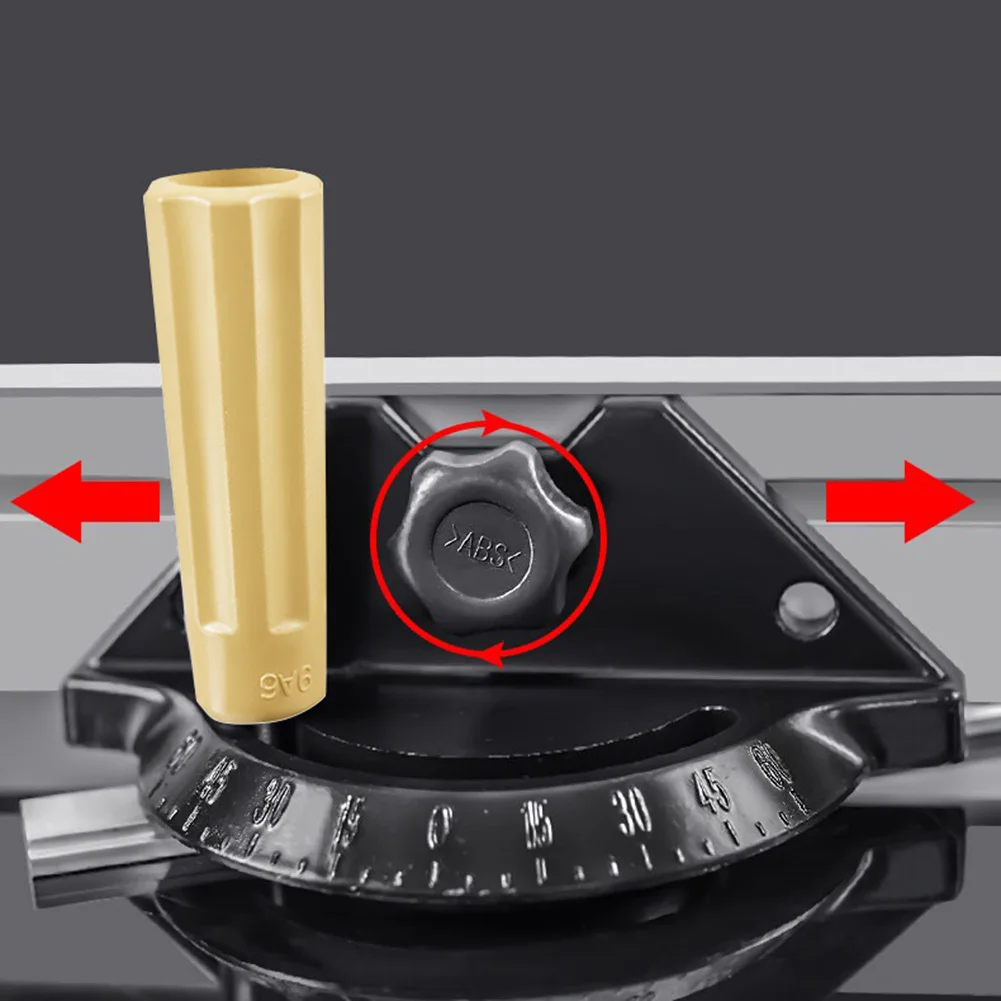 

Precision Miter Gauge For Woodworking Saw With Adjustable Angle Base For Safe Push Cuts On Inverted Saws And Router Tables