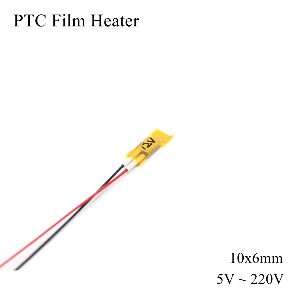 10x6mm 12V 24V 110V 220V PTC Film Heater Element Constant Thermostat Thermistor Ceramic Air Heating Sensor Chip Egg Incubator