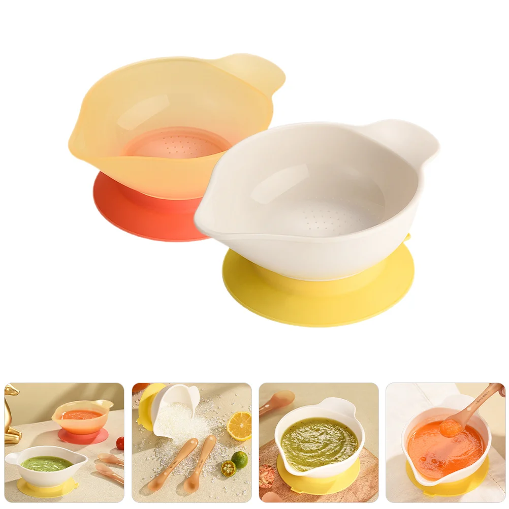 

2Pcs Baby Suction Feeding Bowls Small Silicone Feeding Bowls for Independent Eating Baby Tableware Practical Gift
