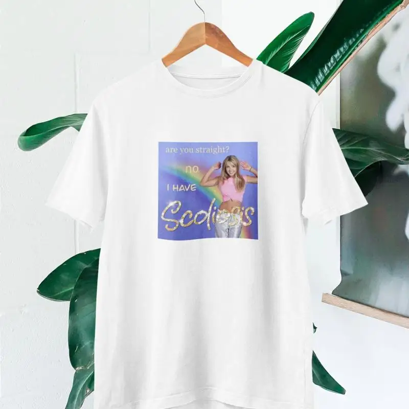 

Забавный сколиоз Футболка Ретро Y2K Эстетический мем ЛГБТ юмор