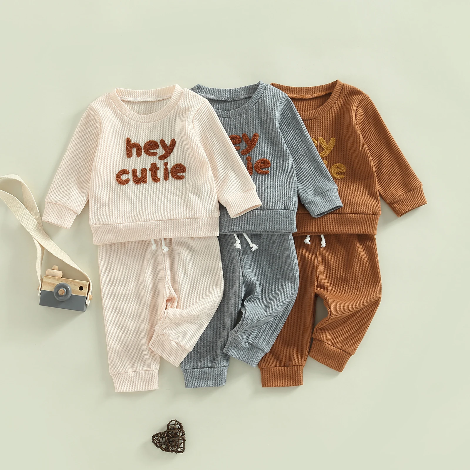 

2022-09-14 Lioraitiin 0-3Years Toddler Baby Girl Boy 2Pcs Sportswear Outfit Letter Long Sleeve Sweatshirt Tops Sweatpants Set