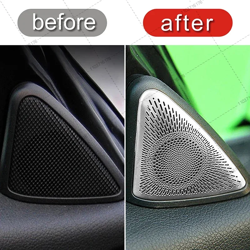 Car Stainless Steel Speaker Grille Cover for Mercedes Benz SLK Class R172 SLK200 SLK300 SLK350 2011-2012 Accessories