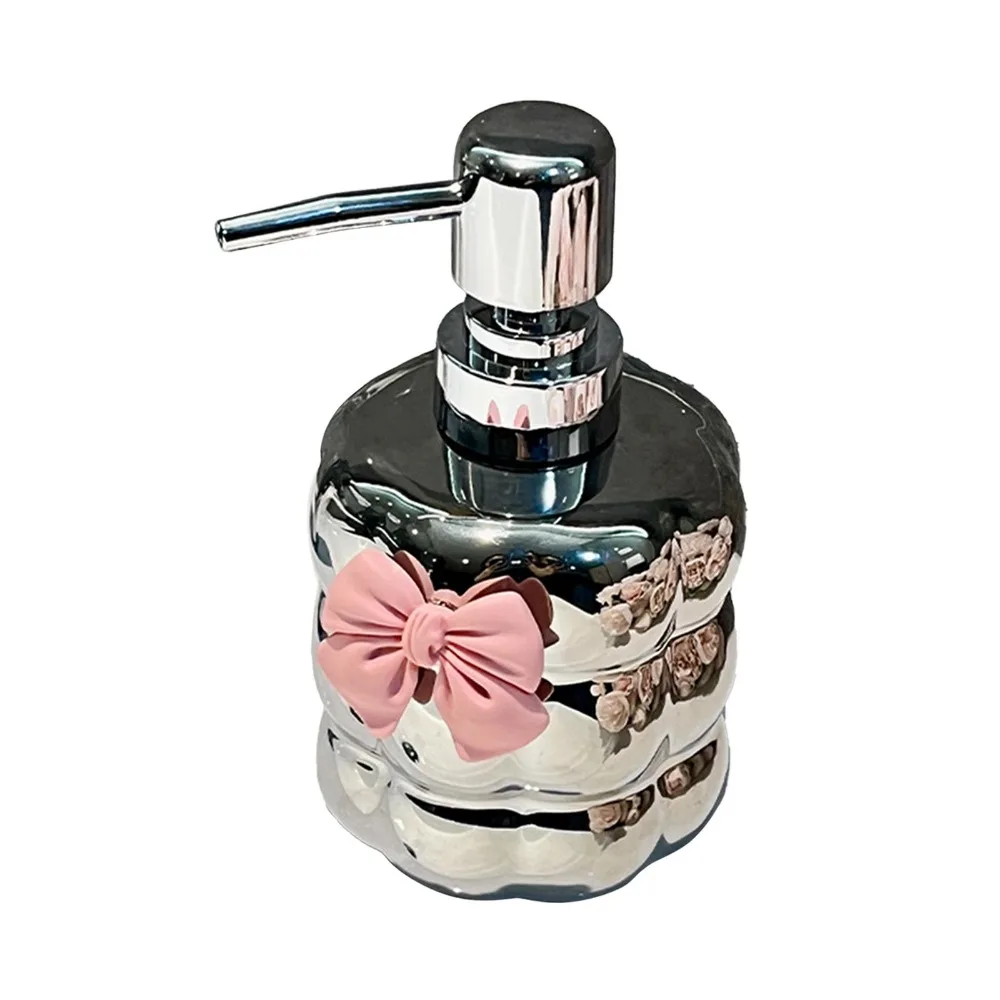 

Pump Bottle 250ml Soap Dispenser Light Luxury Empty Hand Sanitizer Bottle Refillable Bow Shampoo Bottle Shower Gel
