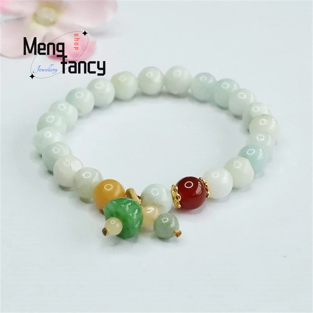 

Natural Burmese A-goods Jadeite Bracelet Exquisite Elegant Charm High-grade Sexy Young Girls Luxury Quality Fashion Fine Jewelry