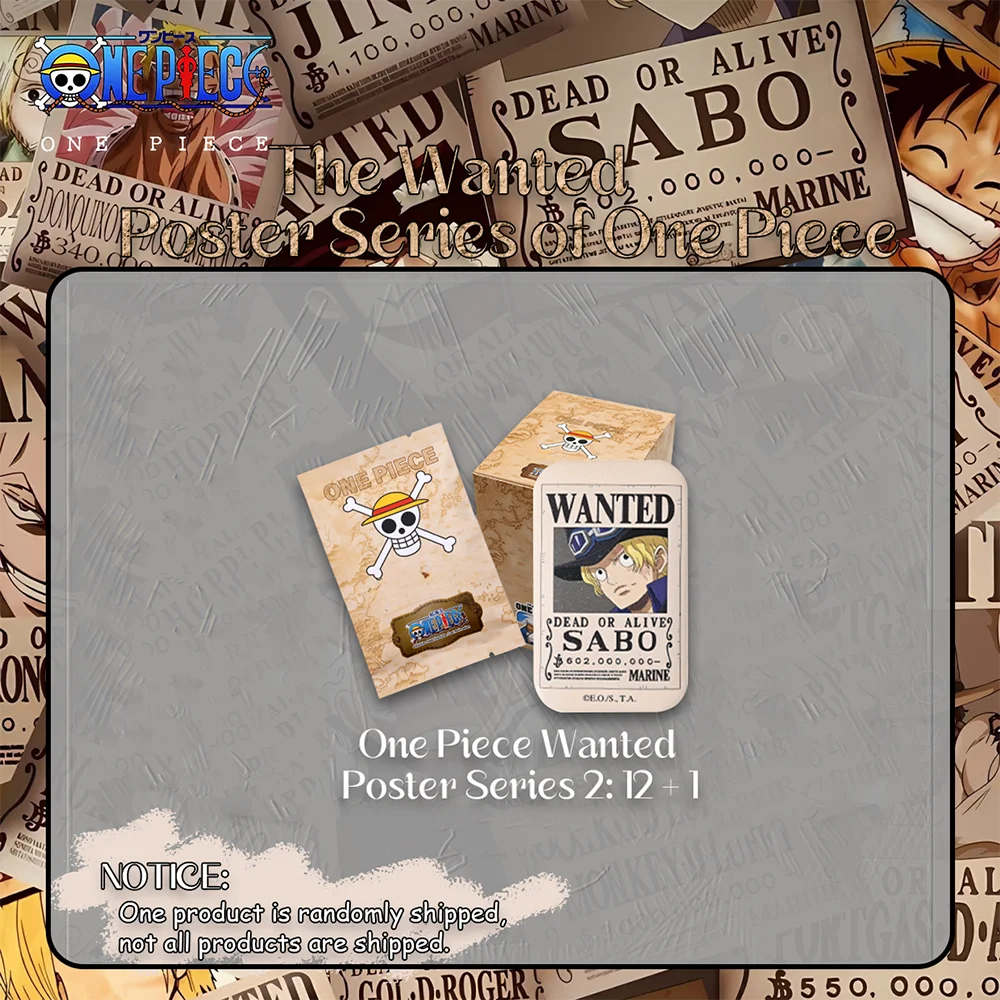 1 pz. Distintivo Rettangolare Ufficiale One Piece Wanted Poster - Blind Box Generazione 2 |   Collezione di Anime per Decorazione e Regalo