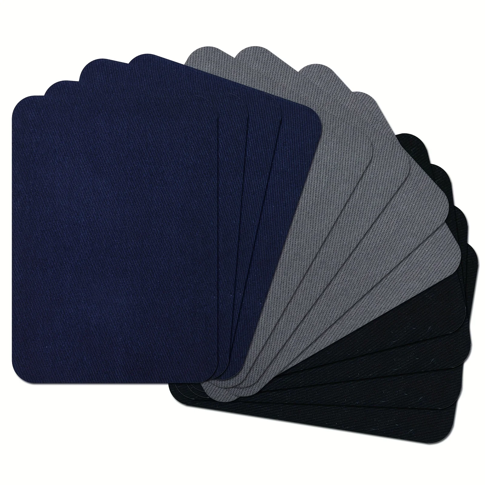 3pcs Strong Adhesive Iron-on Fabric Repair Patches, Assorted Colors - Black, Dark Grey, Dark Blue for Clothing Repair