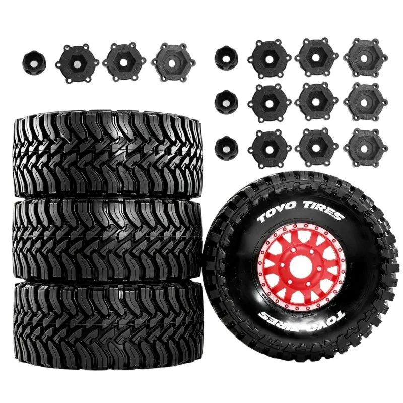 WOWFU-4PCS 135Mm 1/8 Short Course Truck Tire Set 17Mm Hex For 1/7 RC Car Short Course Trucks Arrma Mohave 6S EXB UDR view 5