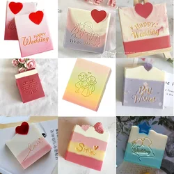 DIY Handmade Soap Making Supplies Kits, Transparent Acrylic Seal, Bridegroom, Bride Series, Soap Stamp, Wedding Souvenir, Clear