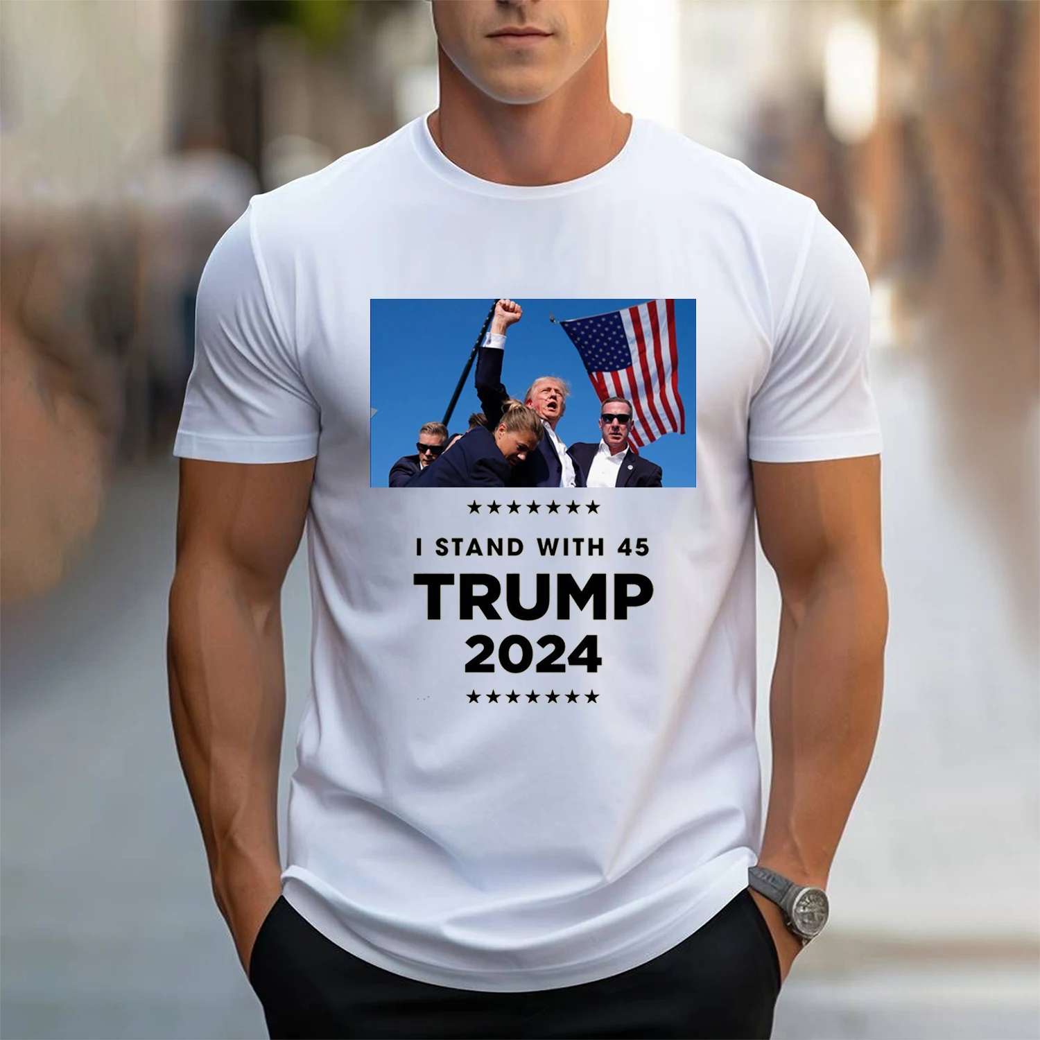 New Donald Trump 2024 Support Take America Back Election The Return Short Sleeve T-Shirt Graphic Fans T Shirts Men Clothing