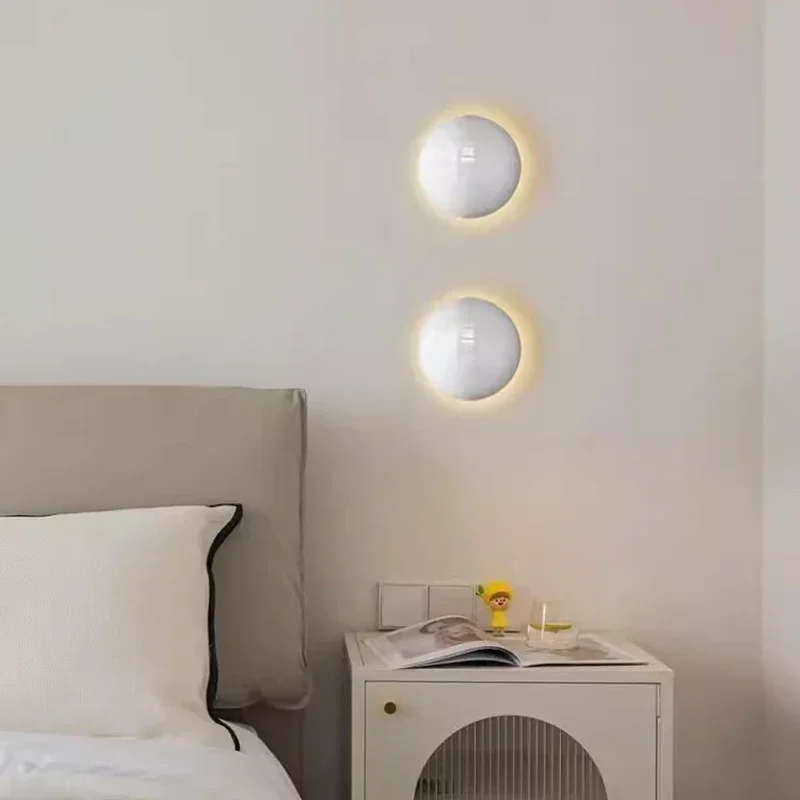 Modern LED Wall Lamp Round Metal Lamp For Bedroom Living Dining Study Room Background Wall Indoor Home Decoration Lustre Fixture