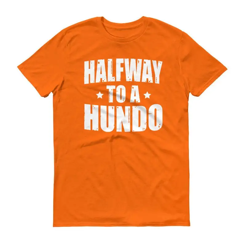 

50 Years Old Funny Birthday Gift Halfway to 100 Gag Shirt Half Way a Hundred 50th T-Shirt