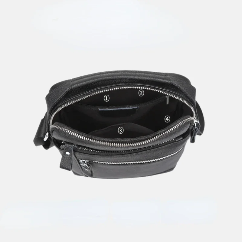 Men's Genuine Leather Shoulder Bag Husband Gift Designer Luxury Crossbody Bags Vintage Small Satchel Bag Purse Messenger Bag