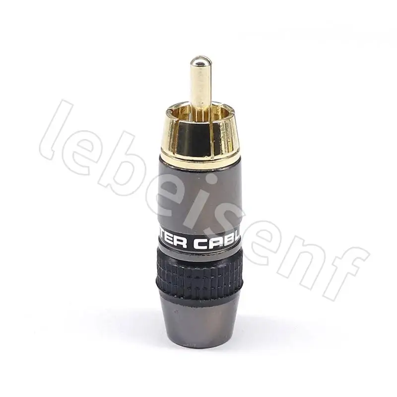 2pcs/1pairs monster Copper gold-plated RCA male plug Lotus solder plug audio and video extension socket RCA wiring male