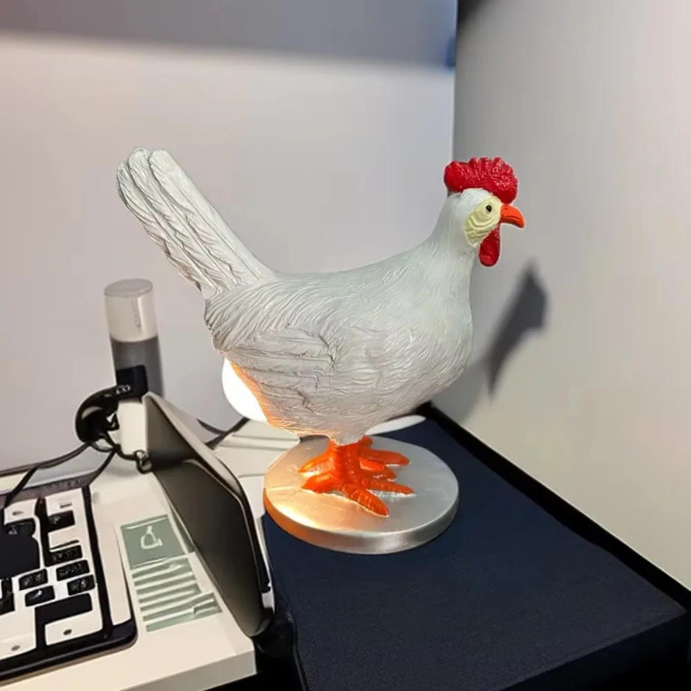 

Realistic LED Hens Lay Eggs Lamps Lifelike Animal Night Lights Statue Funny Chicken Eggs Lights Home Decor