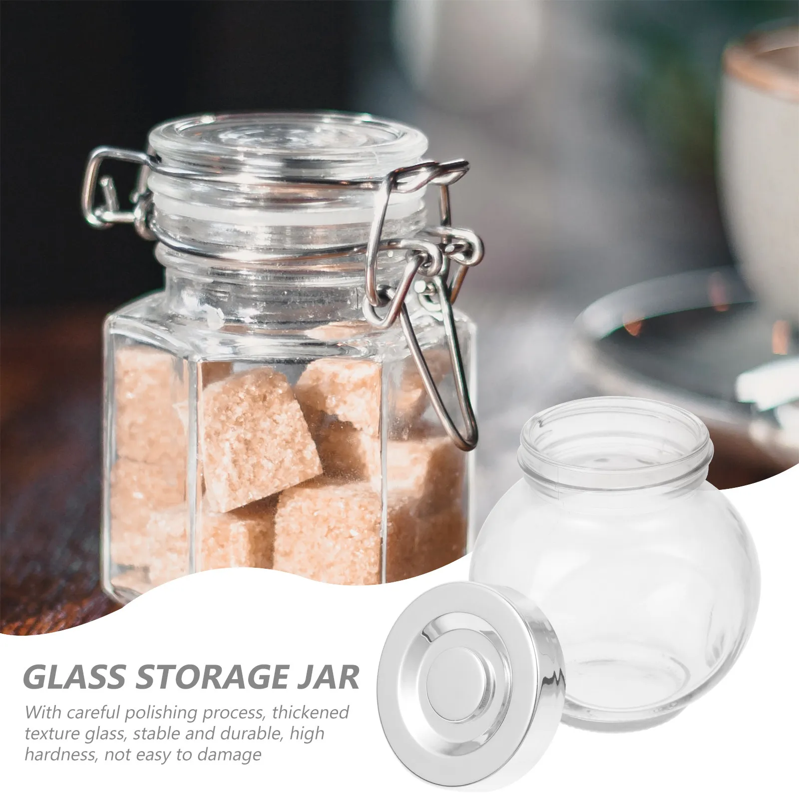 

10Pcs Thickened Glass Candy Jars Premium PP Lids for Loose Leaf Tea Jam Honey Snacks Dry Food Storage Clear Sealed Food