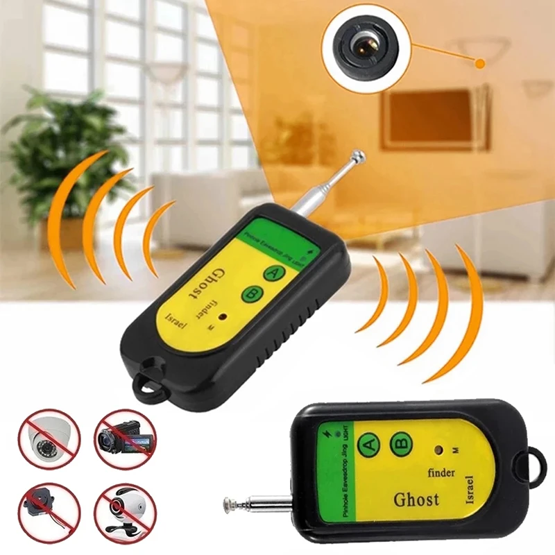 RF Wireless Signal Detector Tracker Portable Mini Camera Finder Full Frequency Check Alarm Device Anti-Spy Radio Wave Detector