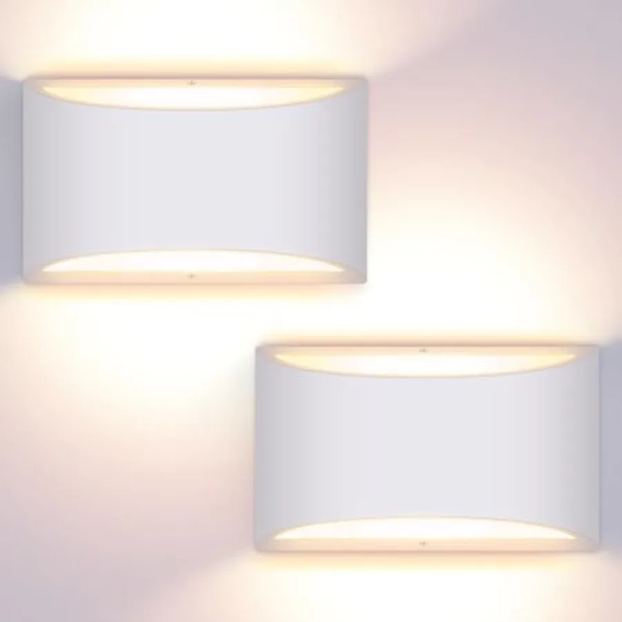 

Aluminum Modern LED Wall Sconce Hardwired Indoor Wall Lights Set of 2 Up and Down Wall Mount Light for Bedroom Living Room Bath