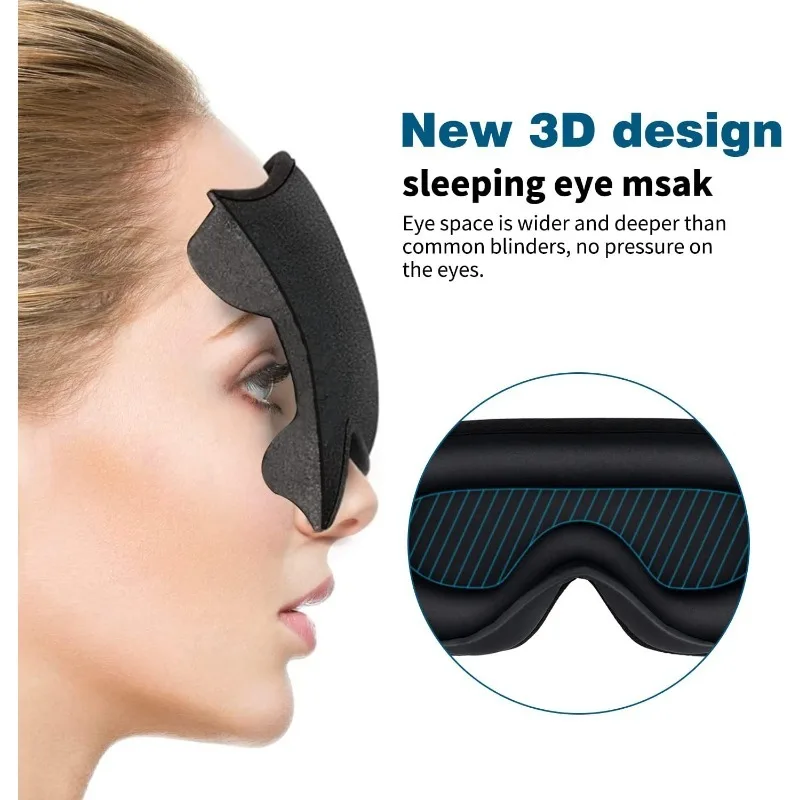 3D Eye Mask Sleep Mask for Men & Women, 100% Pressure-Free & Light Block-Out Eye Mask for Sleep with Easy Adjustable Strap