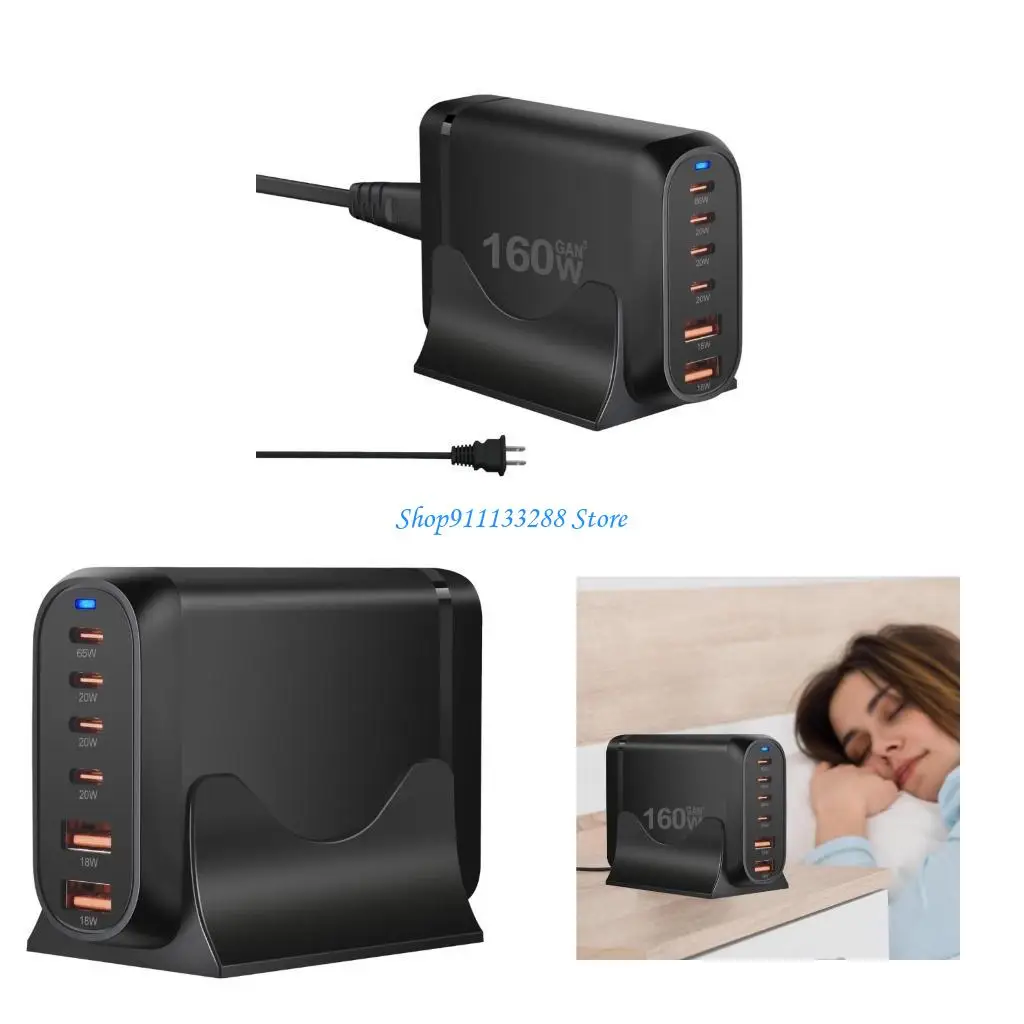 

G88D Universal Compatibility 160W USB C Charging Station PD for Quick Charging Comprehensive Safety Features