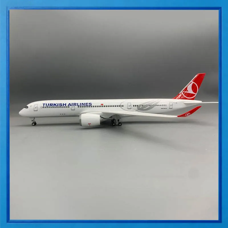 

Turkish Airlines Airbus A350 Airplane Model 47cm Simulated Static Aircraft With Light And Wheels Decorative Ornament For