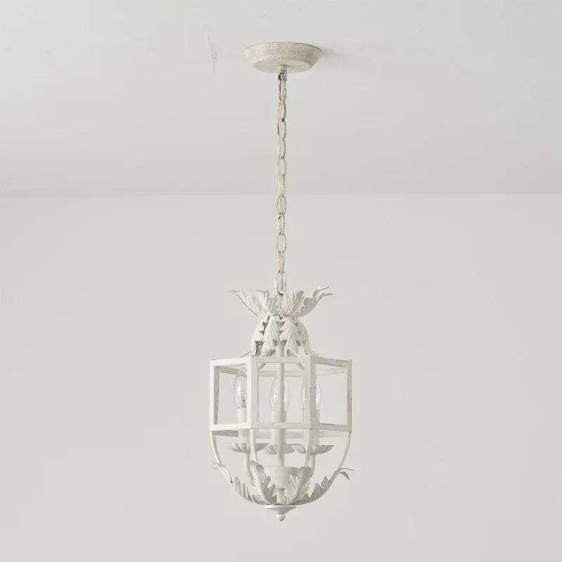 French rural birdcage chandelier, American retro creative dining room bedroom main light warm and romantic