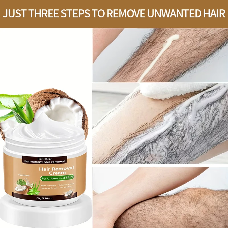 50G/100G/150G Kokosnuss Semi-Permanente Haarentfernungscreme, einmal anwenden, langanhaltende Glätte für 6 Monate, erfrischende und schnelle Haarentfernung, Haarentfernungscreme für Frauen, Haarentfernungscreme für Männer, einfache Haarentfernung, sofortige Entfernung, glatte Oberfläche ohne schwarze Flecken, reisefreundlich, geeignet für die Haarentfernung im Gesicht, an den Lippen, in den Achseln, an den Beinen, an den Armen und in den Intimbereichen sowie für die Haarentfernung am ganzen Körper. – Detail 7
