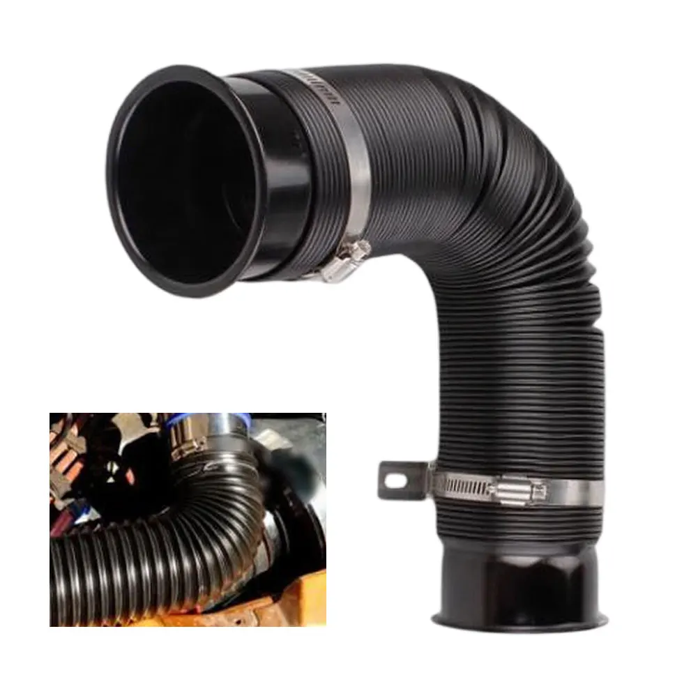 3'' Flexible Car Cold Air Intake Hose Filter Pipe Telescopic Tube Kit