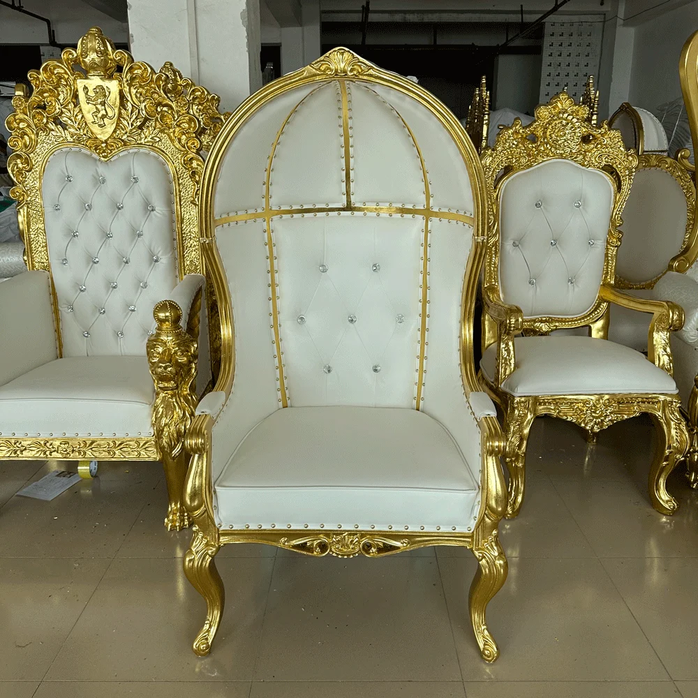 Exquisite Modern Stainless Steel Chair High Back Throne Chair King For Wedding Party Hotel Use