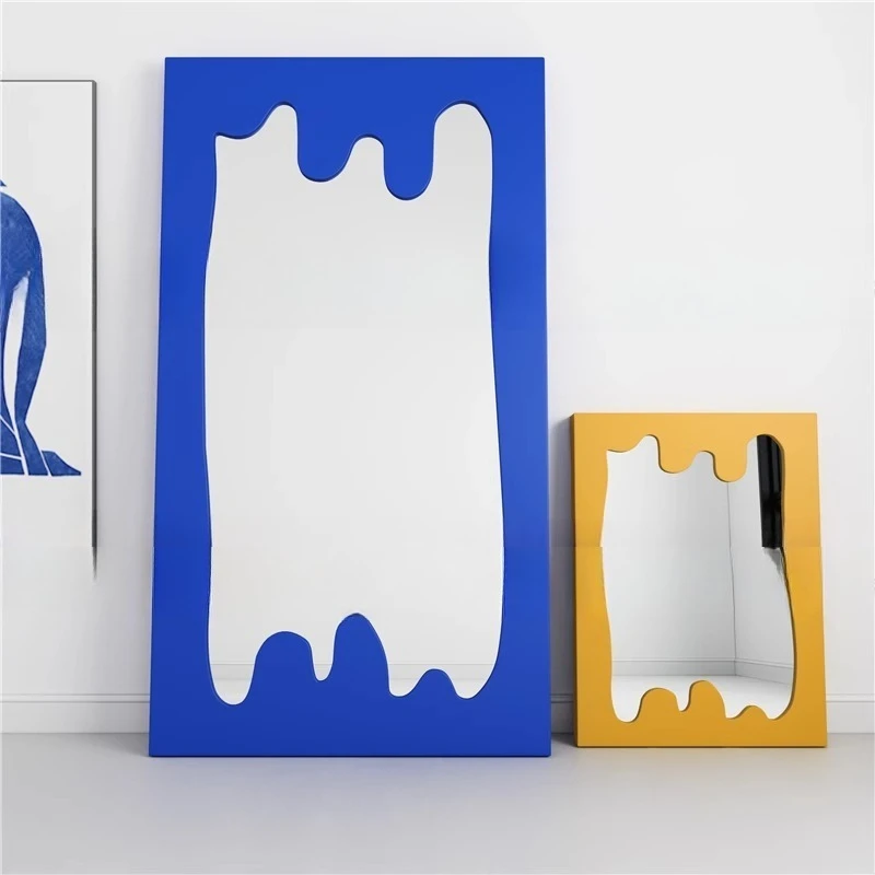 Nordic full-body mirror, household full-length mirror, special-shaped waves