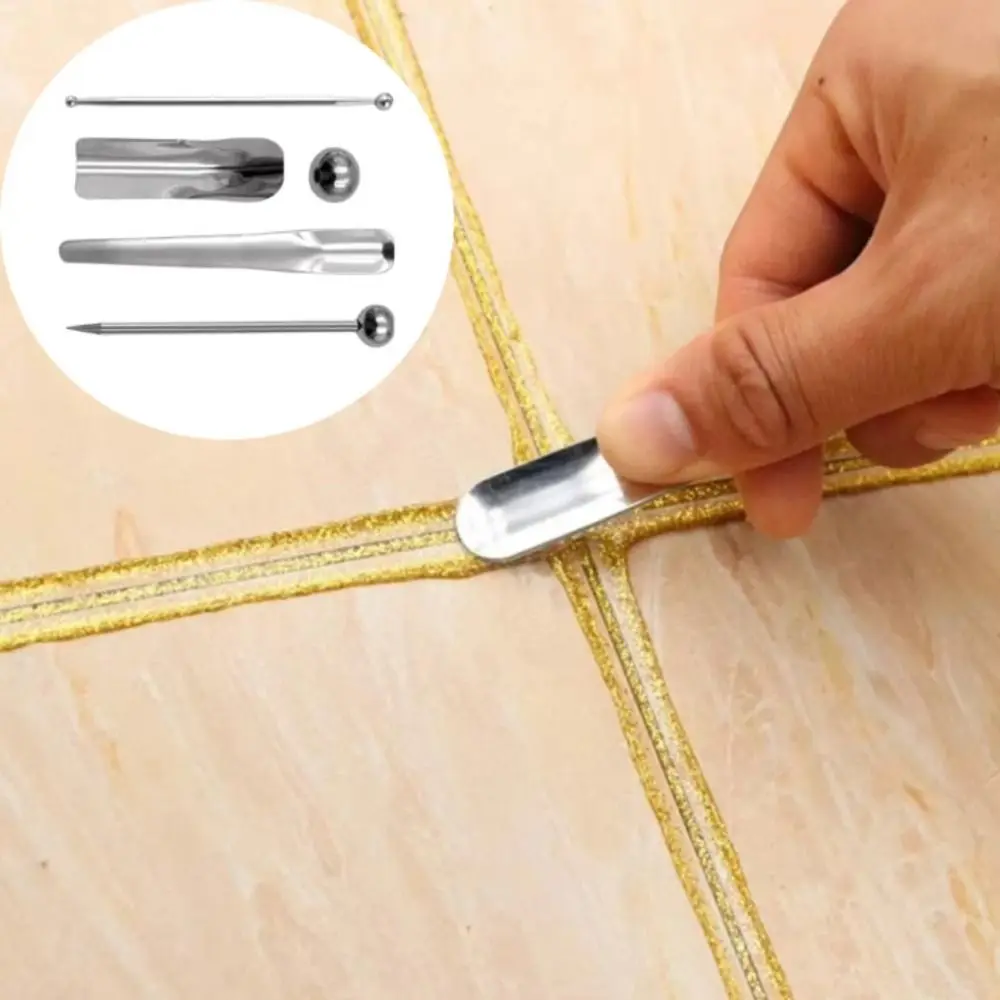 Stainless Steel Tile Grout Tool Tungsten Steel Polymer Clay Seam Pressing Tool Double Steel Pressed Ball Dotting Pen Ball Stylus