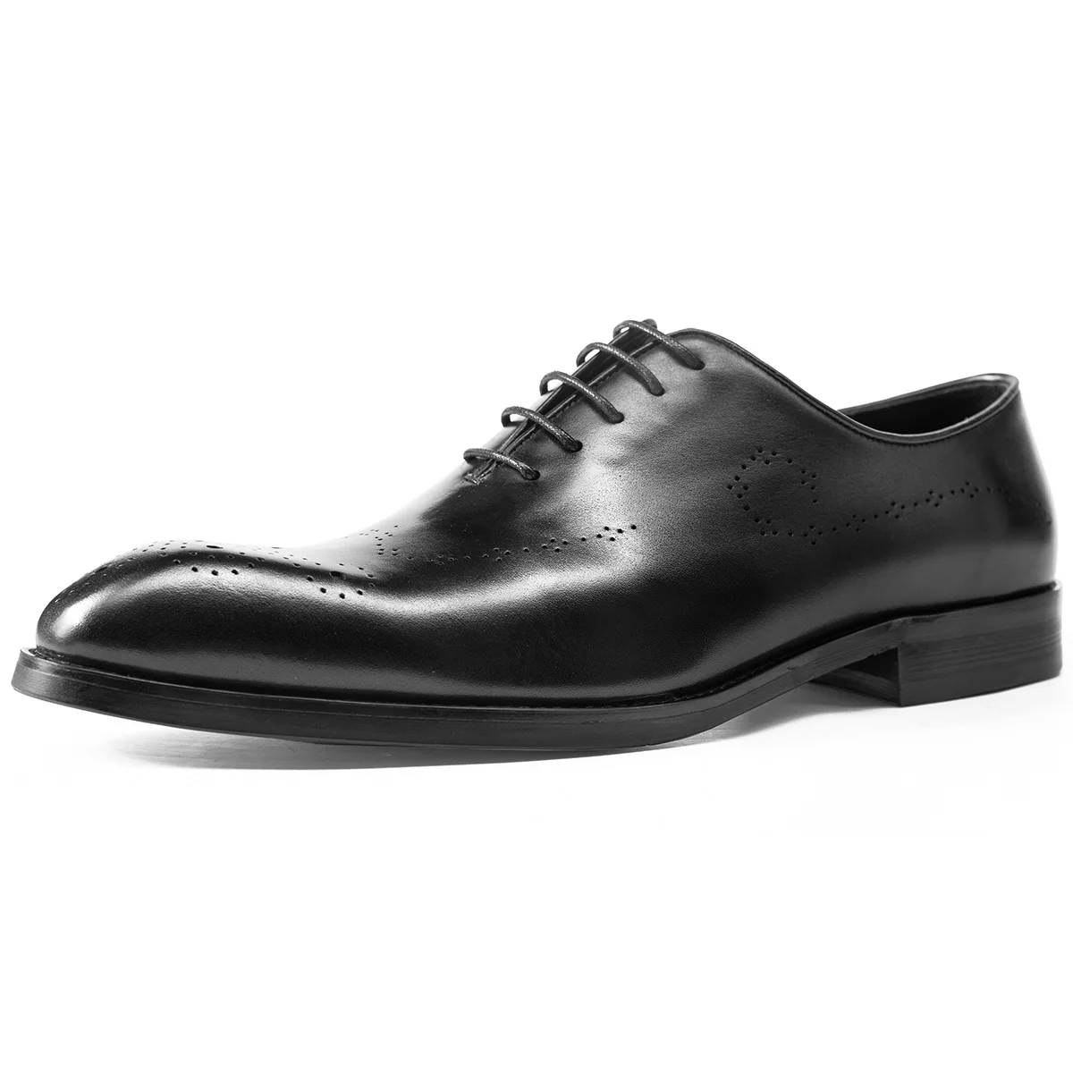 

New Men's Cowhide Business Casual Brogue Leather Shoes Fashion Formal Pointed Toe Lace Up Men Shoes